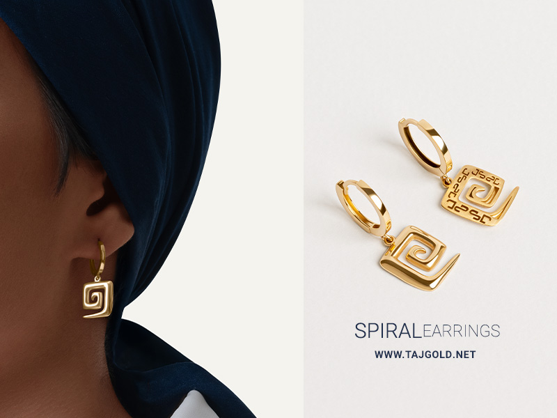 گوشواره طلا کلیپسی اسپیرال